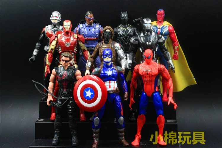 Bộ đồ Avengers Người Sắt Người Nhện Batman Captain America đồ chơi di động mô hình