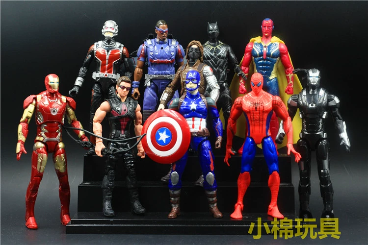 Bộ đồ Avengers Người Sắt Người Nhện Batman Captain America đồ chơi di động mô hình