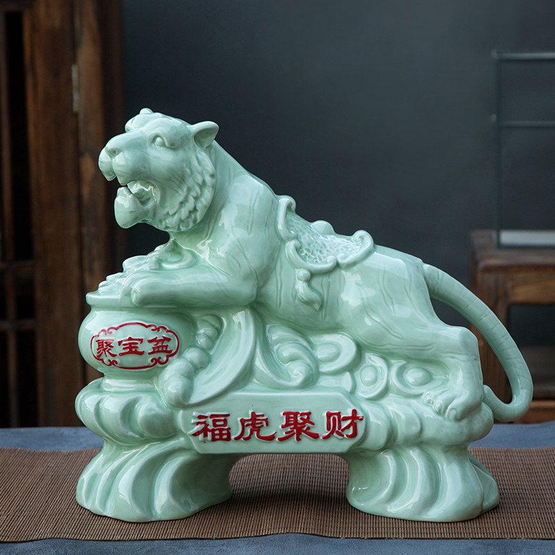 Jingdezhen Ceramics 3 pounds of 5 kg empty bottles household swing enamel color twelve zodiac tiger wine cans