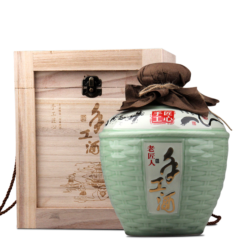 Ceramic bottle 1 catty 3 kg 5 jins of antique decoration liquor small jar empty bottle container seal hip flask