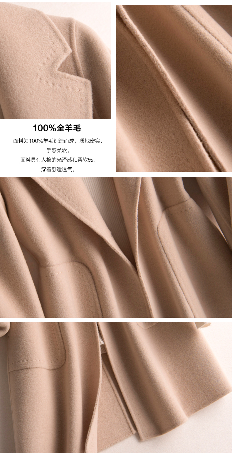 18 mùa thu và mùa đông mới thắt lưng áo len hai mặt nữ áo khoác len dài chống mùa cashmere áo dạ nữ dáng dài hàn quốc