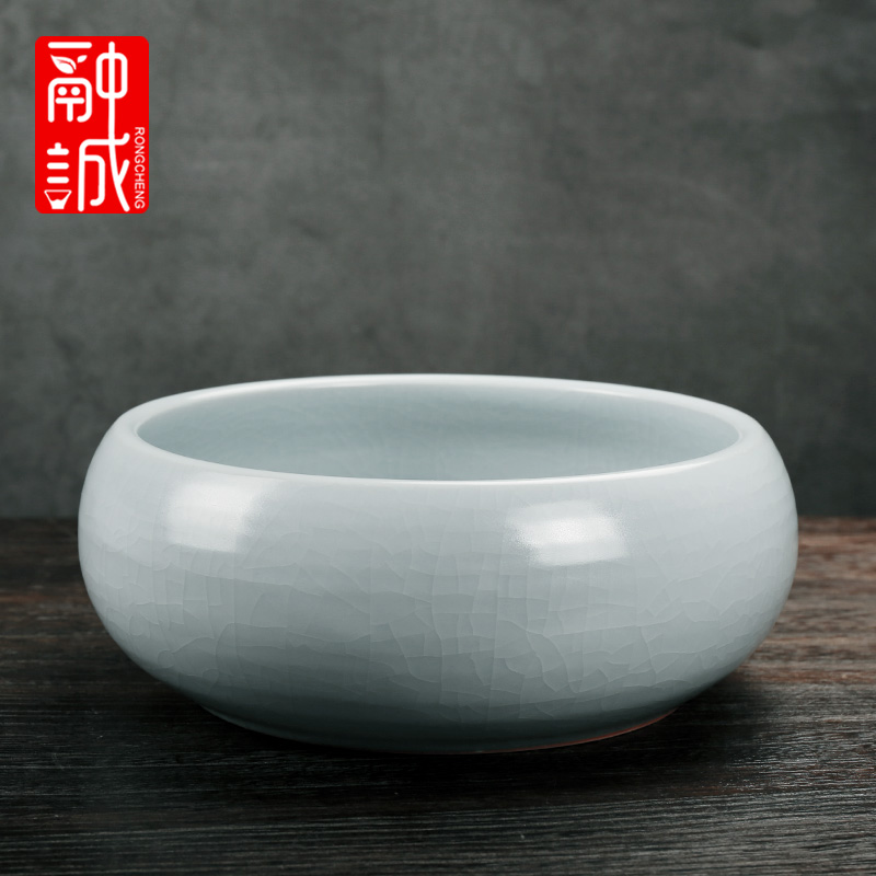 Melting cheng azure your up tea to wash to the ceramic large writing brush washer water jar for wash cup bowl on your porcelain wash tea accessories