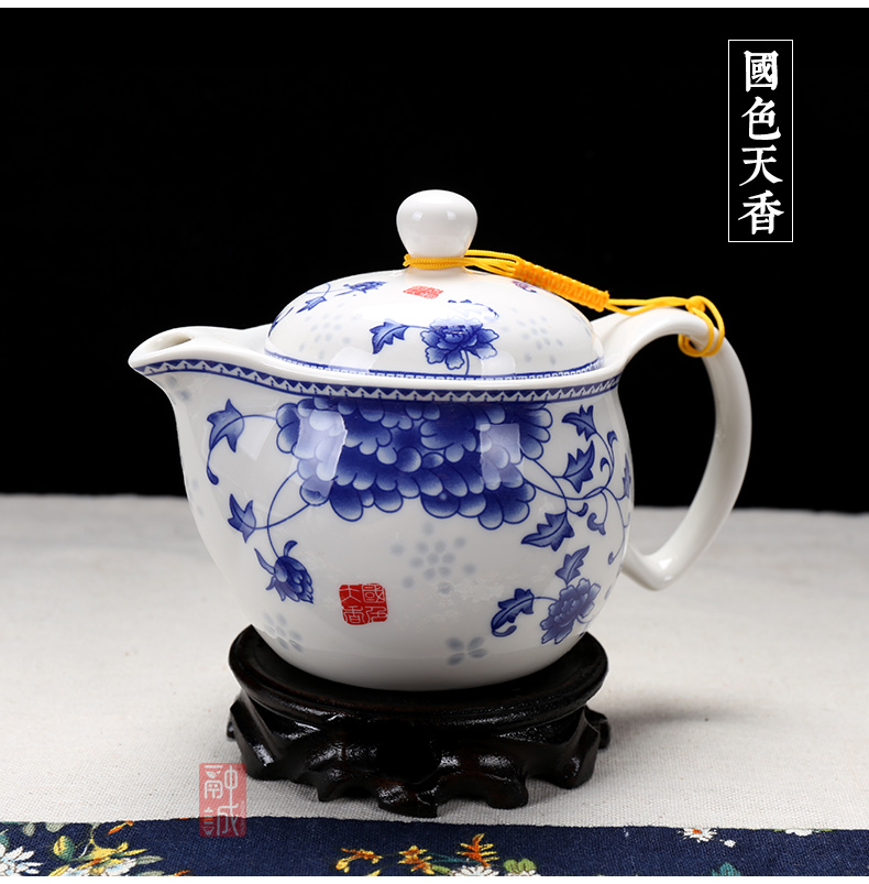 Melting cheng tea set large double single ceramic teapot jingdezhen porcelain teapot kung fu tea tea