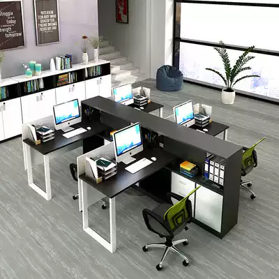 Nachen double office table and chair four staff table simple screen card holder combination modern fashion financial staff table