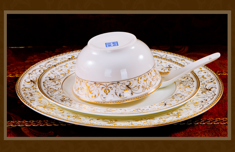Dishes suit household combination of European jingdezhen ipads porcelain tableware Dishes chopsticks Chinese ceramic bowl Dishes for dinner