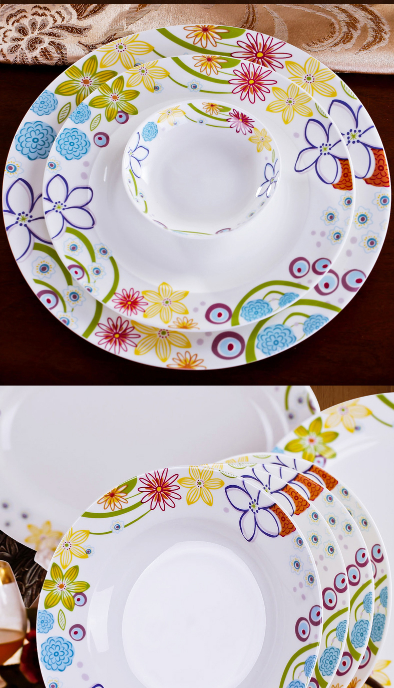 Dishes suit household combination of European jingdezhen ipads porcelain tableware Dishes chopsticks Chinese ceramic bowl Dishes for dinner