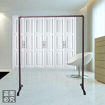 Clothing store display rack thickened water pipe hanger Clothing display gantry retro horizontal bar floor stand