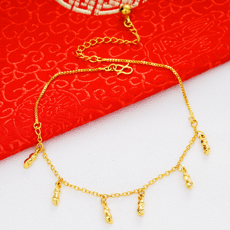 New Hong Kong 18K vòng chân vàng nữ mô hình cá vàng 99 vàng đầy đủ không phai vòng tay vàng 24K tặng quà đặc biệt - Vòng chân lắc chân nữ 10k