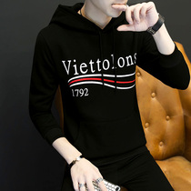 Spring pullover sweater mens Korean slim teen black couple baseball suit trend mens hooded jacket
