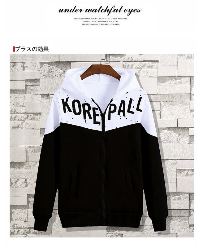 Áo len mùa thu cardigan phù hợp với nam giới Hàn Quốc Slim Teen Mùa thu và mùa đông cộng với áo len nhung Xu hướng áo khoác nam