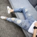 Mùa thu lỗ chín điểm quần jeans nam Phiên bản Hàn Quốc của giới trẻ tự tu 9 điểm quần xu hướng quần nam - Quần jean