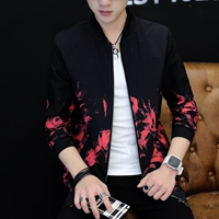 Áo len mùa thu bóng chày nam Hàn Quốc Slim Thanh niên Áo khoác nam Casual Áo khoác mỏng áo khoác bóng chày