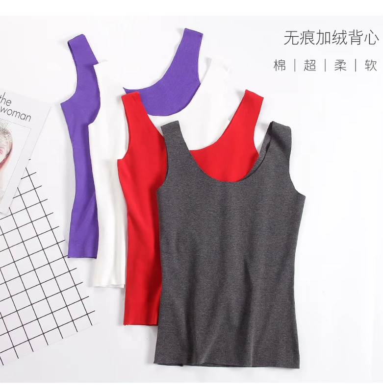 Bà cổ tròn không có dấu vết, bên trong ấm áp, áo vest hình chữ I, phần mỏng bó sát, cộng với nhung, áo sơ mi đáy, áo cánh, mùa thu cỡ lớn