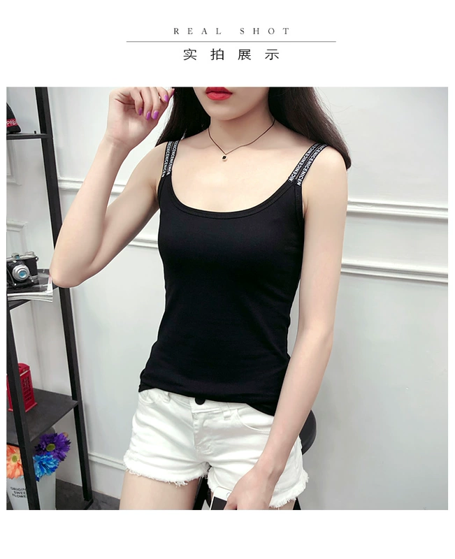 Xuân 2018 mới size lớn là chất liệu cotton mỏng bên trong dây đeo phía dưới áo vest nữ mùa hè mặc áo sơ mi gợi cảm