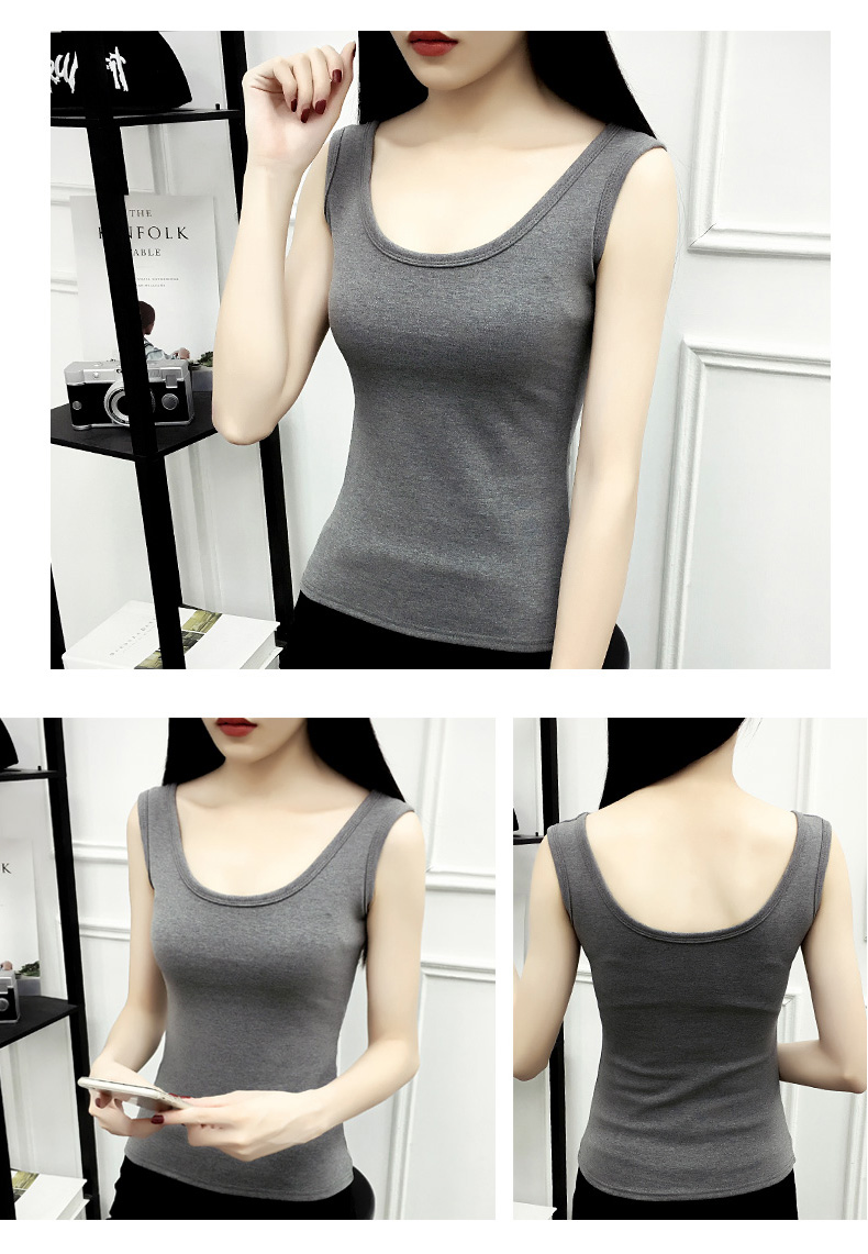 Qiao Yi · Lan Qiu cài đặt áo vest nữ cỡ lớn mới cơ sở mặc áo mỏng và nhung để giữ ấm áo thun sát nách nữ