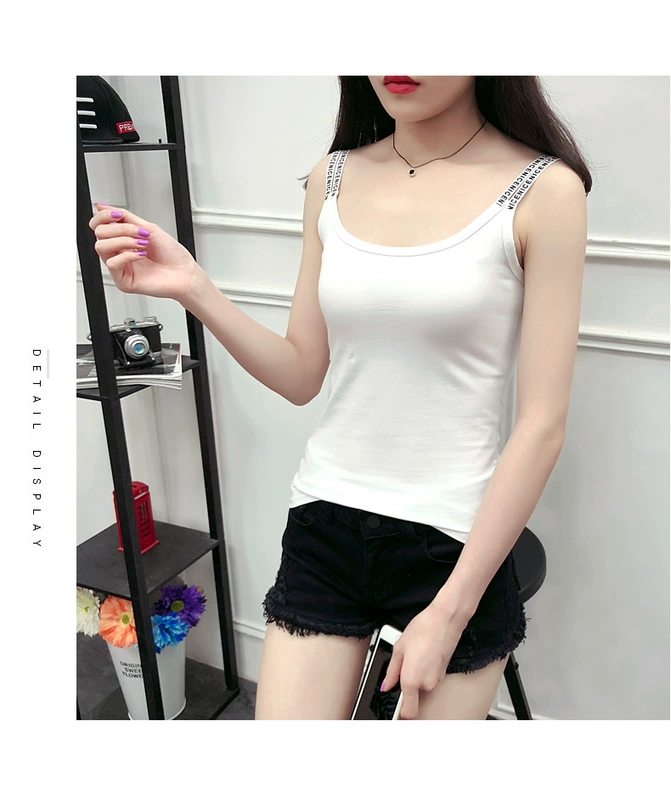 Xuân 2018 mới size lớn là chất liệu cotton mỏng bên trong dây đeo phía dưới áo vest nữ mùa hè mặc áo sơ mi gợi cảm