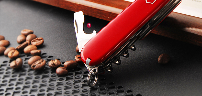 Dao quân đội Thụy Sĩ Victorinox 91mm Hunter (Đỏ) 1.3713 Mini đa chức năng Dao Thụy Sĩ chính hãng dao xếp mini