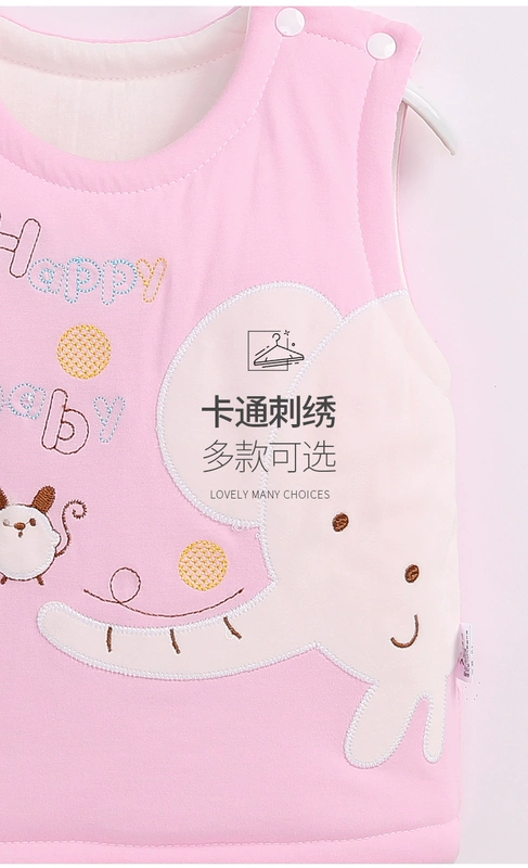 Áo ghi lê chần bông thu đông cho bé, áo vest nhung trẻ em, áo ghi lê trẻ em bằng vải cotton nguyên chất, áo ghi lê nữ dày dặn xuân và thu nam - Áo ghi lê