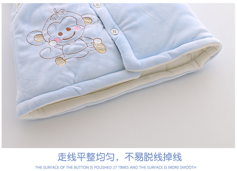 Áo vest bé gái mùa đông dày ấm áp quần áo bé trai áo vest bé gái mùa xuân và mùa thu mùa đông sơ sinh cotton áo khoác áo gió trẻ em