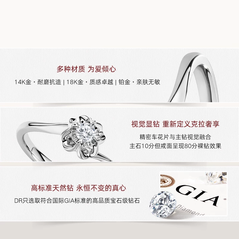 [520 Gift] DRBELIEVE Snow Kiss Classic Proposal Diamond Ring Diamond Ring WJ0100