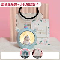 Синяя открытка, единорог