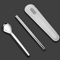 Pure titanium chopsticks spoon convenient set office white-collar primary school students high-end chopsticks high-end healthy antibacterial titanium metal chopsticks