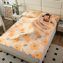 Print Hotel Anti-Dirty Sleeping Bag Travel Bed Sheets Quilt Cover and Pillowcase Portable Business Trip Handy Gadget Hotel Four-Piece Set