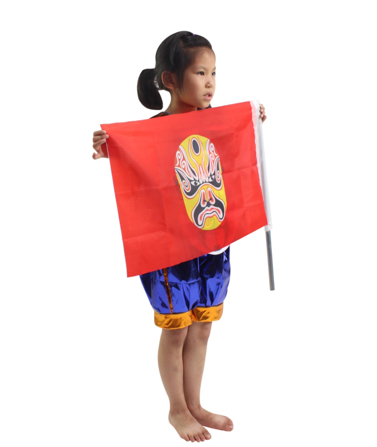 Mầm non Bắc Kinh Opera Dance Huiqi cờ trẻ em nói sai khuôn mặt biểu diễn trang phục nam và nữ khuôn mặt đạo cụ biểu diễn váy bale múa cho bé