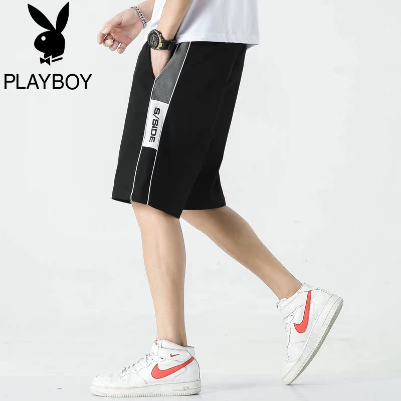 Playboy kem quần short bình thường của nam giới xu hướng lỏng lẻo bên ngoài mặc mùa hè năm điểm quần quần bãi biển mỏng