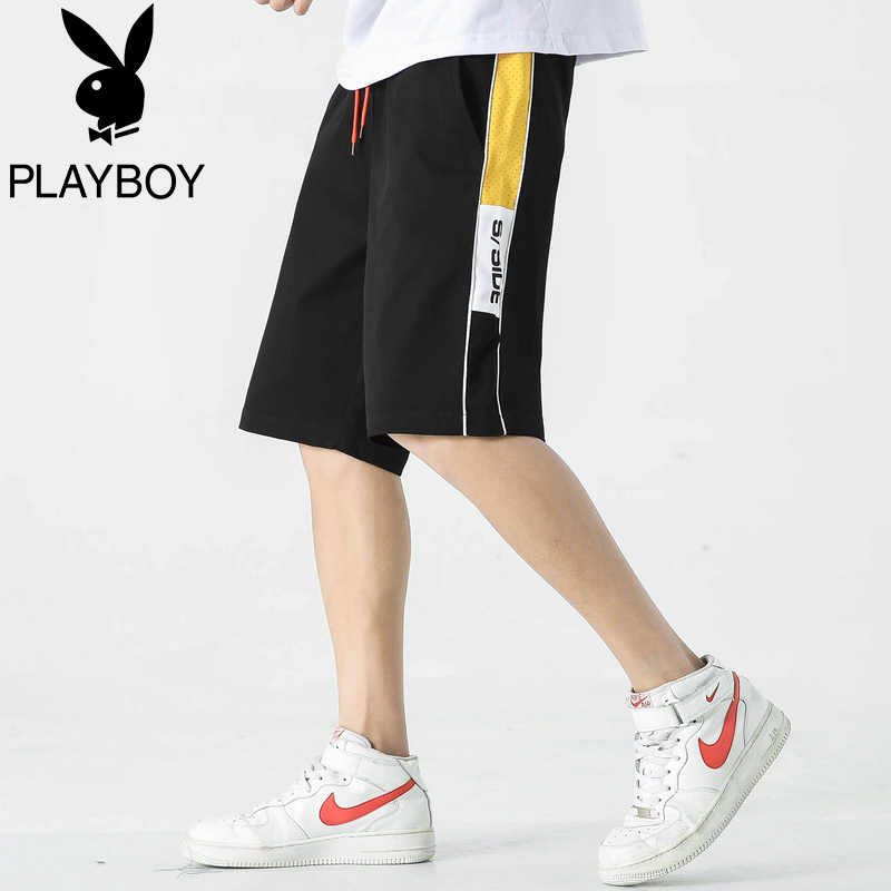 Playboy kem quần short bình thường của nam giới xu hướng lỏng lẻo bên ngoài mặc mùa hè năm điểm quần quần bãi biển mỏng