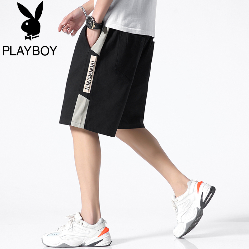 Playboy quần short bình thường của nam giới mùa hè Hàn Quốc phiên bản của xu hướng quần lỏng lẻo của nam giới mỏng bên ngoài mặc ingons năm điểm quần