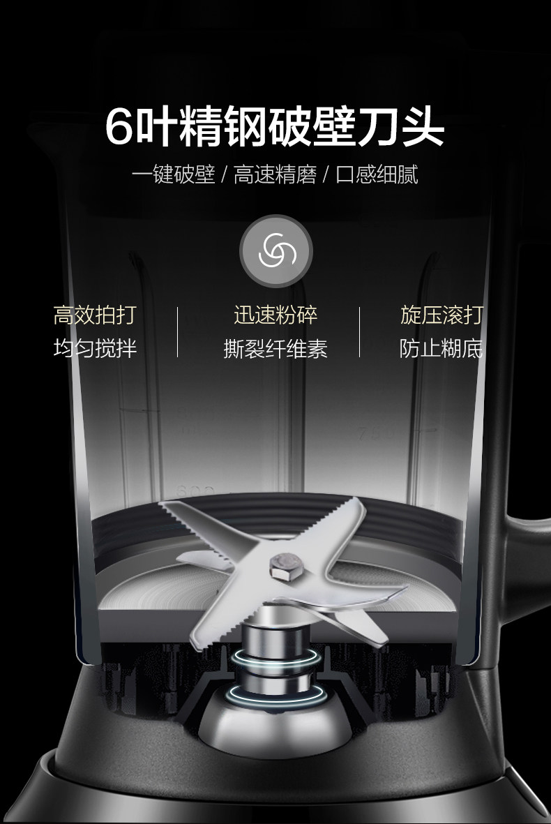 苏泊尔 多功能破壁料理机 1.2L 10大功能菜单 图5