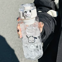 希乐 Водяной чашки простые мужчины -девочки 2024 Новый портативный тританский кубок высокий студент красавица летняя пластиковая чашка