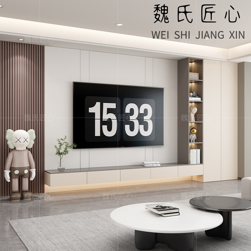 电视柜储物柜一体家用客厅墙柜书柜简约现代收纳柜自由组合定制-Taobao