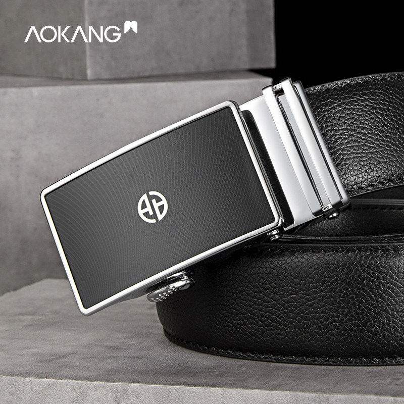 Ocon Belt New Men's Head Layer Cow Leather Casual Belt 100 Hitch Business Genuine Leather Automatic Button Pants With Gift Box Dress