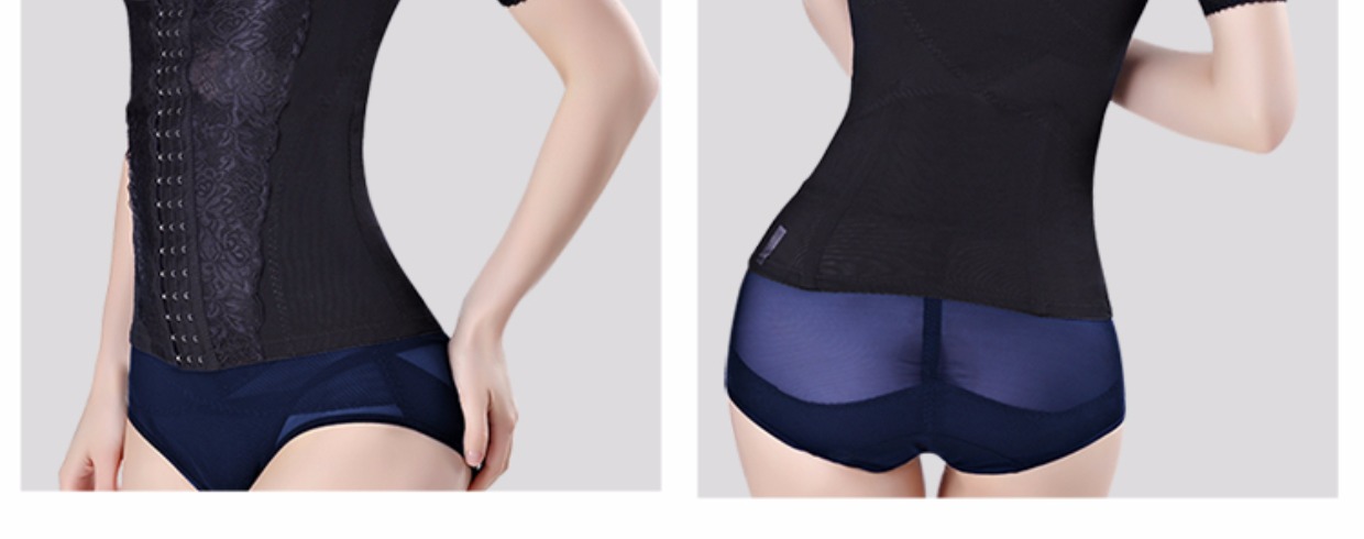 Hàng ngắn tay khóa phiên bản nâng cao của bụng eo cơ thể điêu khắc vest corset bụng quần áo cơ thể quần áo nữ định hình quần áo corset áo nịt nữ