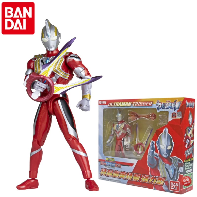 Bandai, Ultra, мощная подвижная Ультрамен Тига, мини-фигурка для мальчиков, премиум версия