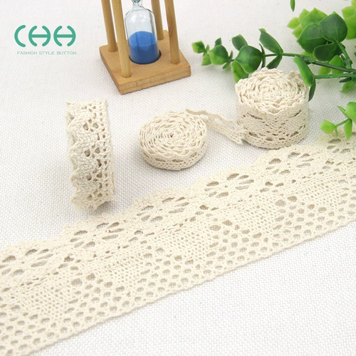 Хлопковая плетеная бежевая ткань, кружевное платье