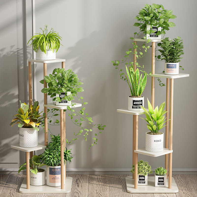 軽量で豪華なフラワースタンドバルコニー収納ラックインテリア装飾リビングルームシンプルなフラワーポットラックフロアスタンド多層グリーン大根フラワースタンド