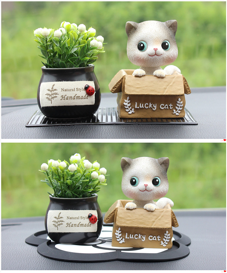 【中国直邮】 RAMBLE 车载摇头摆件 喵小乐A款 呆萌幸运猫