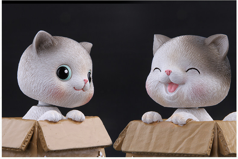 【中国直邮】 RAMBLE 车载摇头摆件 喵小乐A款 呆萌幸运猫