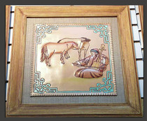Mongolian handicrafts leather paintings decorative paintings leather carvings herdsmen