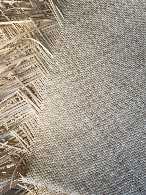 3.5mm Loose-Edged Indonesian Rattan Mat, Hand-Woven with a Regular Herringbone Pattern, Natural Plant Rattan, Hand-Woven Furniture Sofa Seat Mat