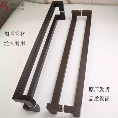Stainless steel glass door handle, push and pull storefront hotel door handle lengthy spot with frameless tempered handle