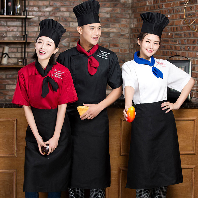 workclothes Chef của ngắn tay mùa hè đàn ông mỏng và phụ nữ vỗ béo tăng bếp khách sạn bếp ăn của nướng quần áo