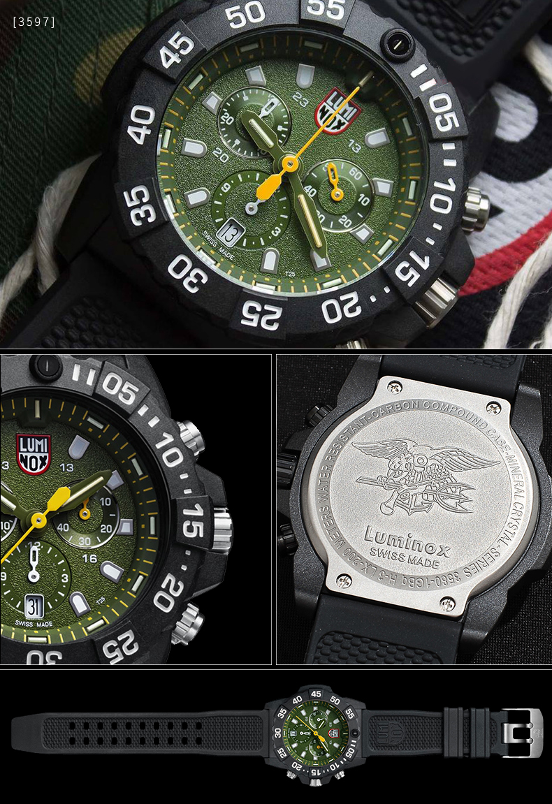 Đồng hồ quân đội Thụy Sĩ luminox đồng hồ 3581 lực lượng đặc biệt bàn ngoài trời 3583 Lei Meinuo đồng hồ nam thạch anh 3597 - Giao tiếp / Điều hướng / Đồng hồ ngoài trời đồng hồ jacob & co