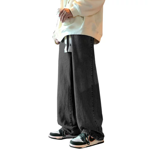 Демисезонные джинсы, брендовые штаны для отдыха, свободный прямой крой