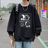 Демисезонная толстовка, японский мультяшный базовый приятный телу лонгслив, оверсайз, высокий воротник