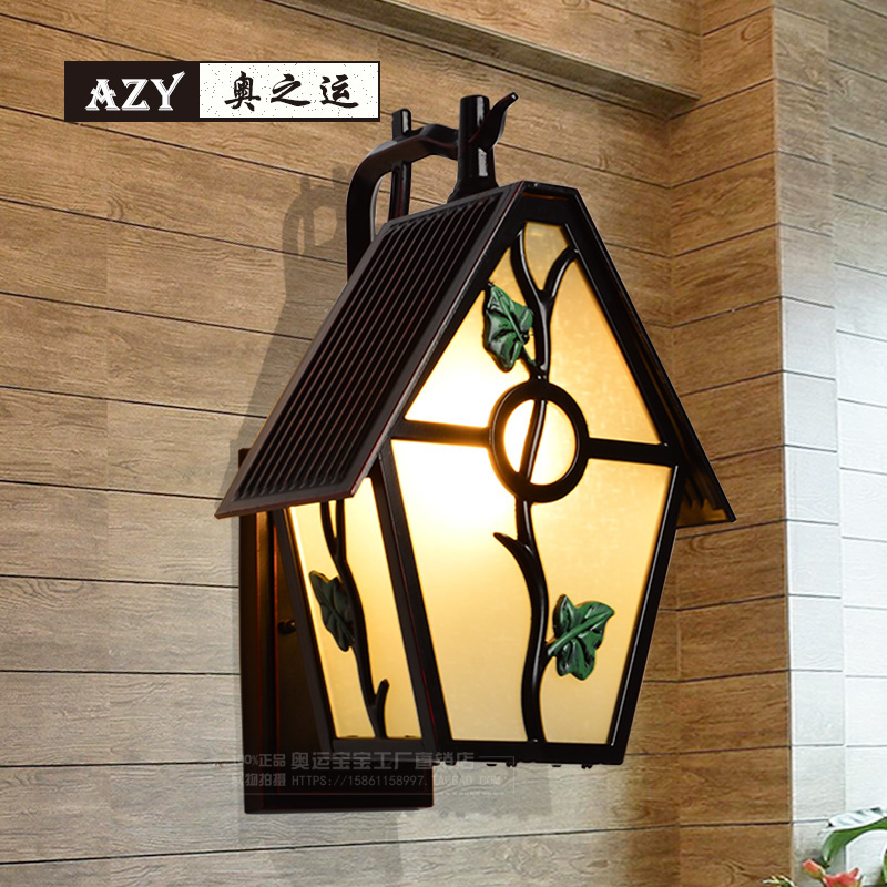Outdoor Waterproof Wall Lamp Outdoor Garden Aisle American Balcony Wall Lamp Exterior Wall Creative Rural Pastoral Retro Wall Lamp