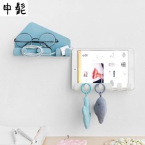 New creative mobile phone charging bracket bedroom door rear traceless storage 4 hook adhesive storage rack hook adhesive hook